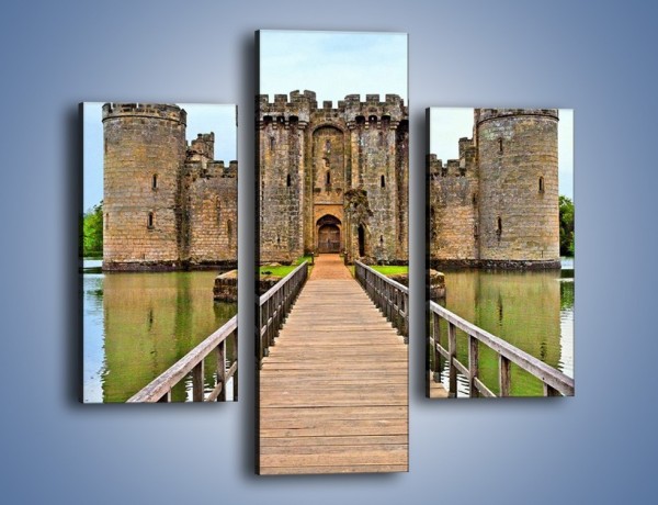 Obraz na płótnie – Zamek Bodiam w Wielkiej Brytanii – trzyczęściowy AM692W3