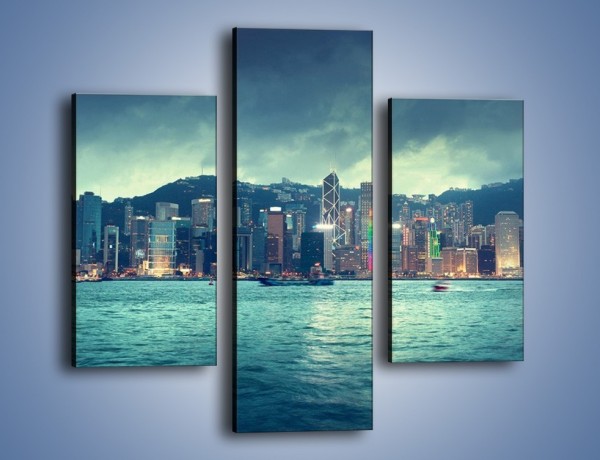 Obraz na płótnie – Linia nabrzeża Hong Kongu – trzyczęściowy AM708W3