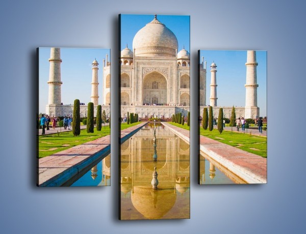 Obraz na płótnie – Taj Mahal pod błękitnym niebem – trzyczęściowy AM750W3
