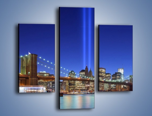 Obraz na płótnie – Świetlne kolumny w Nowym Jorku – trzyczęściowy AM757W3