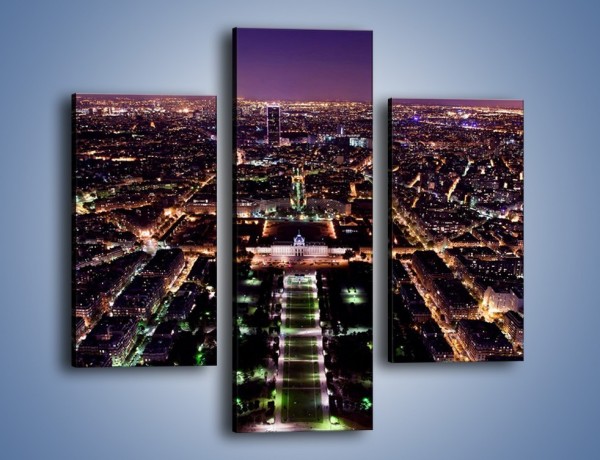 Obraz na płótnie – Panorama Paryża z Wieży Eiffla – trzyczęściowy AM764W3