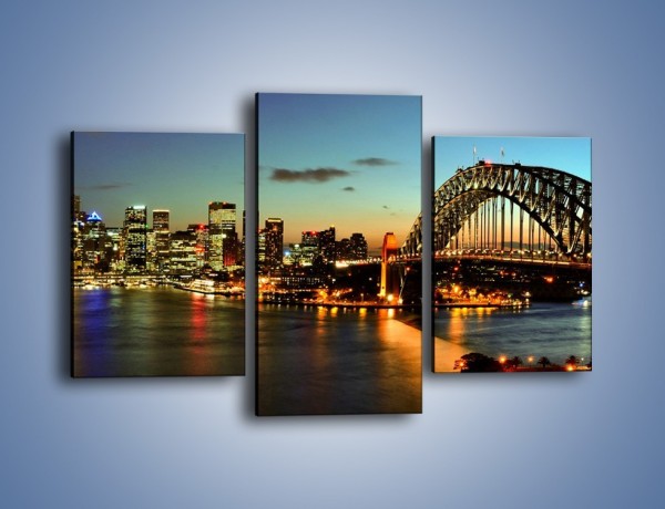 Obraz na płótnie – Panorama Sydney po zmroku – trzyczęściowy AM770W3