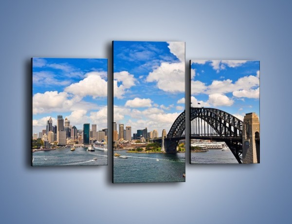 Obraz na płótnie – Panorama Sydney w pochmurny dzień – trzyczęściowy AM784W3