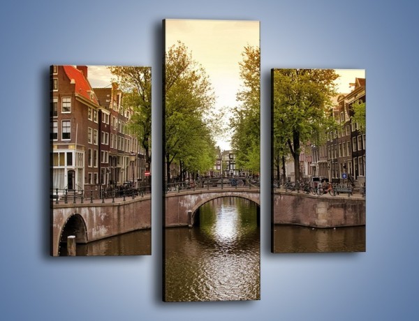 Obraz na płótnie – Amsterdamski kanał – trzyczęściowy AM800W3
