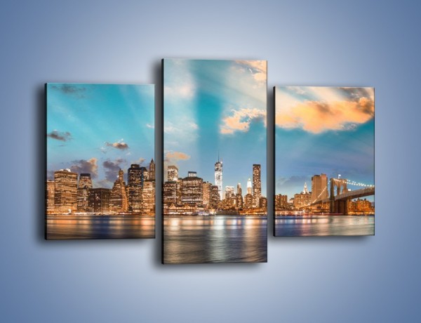 Obraz na płótnie – Manhattan i Most Brookliński – trzyczęściowy AM811W3
