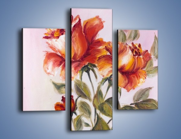 Obraz na płótnie – Kwiaty na płótnie malowane – trzyczęściowy GR322W3