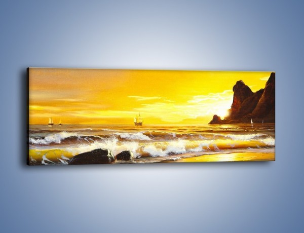 Obraz na płótnie – Morski krajobraz w zachodzącym słońcu – jednoczęściowy panoramiczny GR476