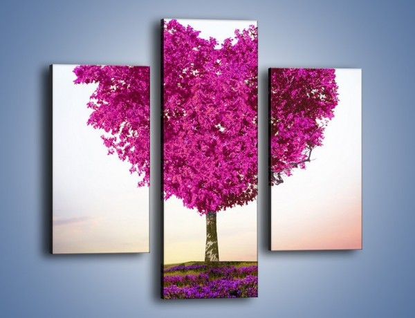 Obraz na płótnie – Miłość w kolorze purpury – trzyczęściowy GR624W3