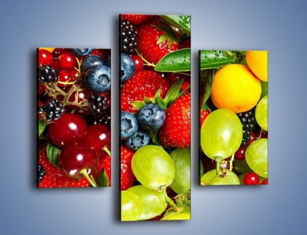 Obraz na płótnie – Wymieszane kolorowe owoce – trzyczęściowy JN037W3