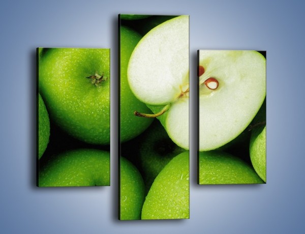 Obraz na płótnie – Zielone jabłuszka – trzyczęściowy JN039W3