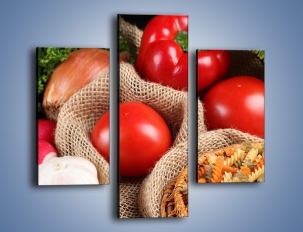 Obraz na płótnie – Makaron z warzywami – trzyczęściowy JN076W3