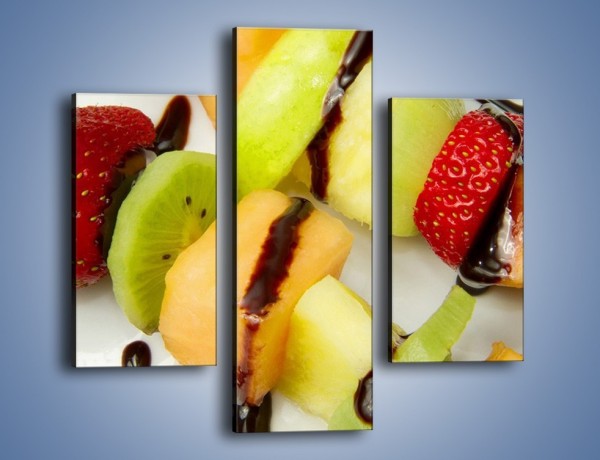 Obraz na płótnie – Czekoladowo-owocowe szaszłyki – trzyczęściowy JN112W3