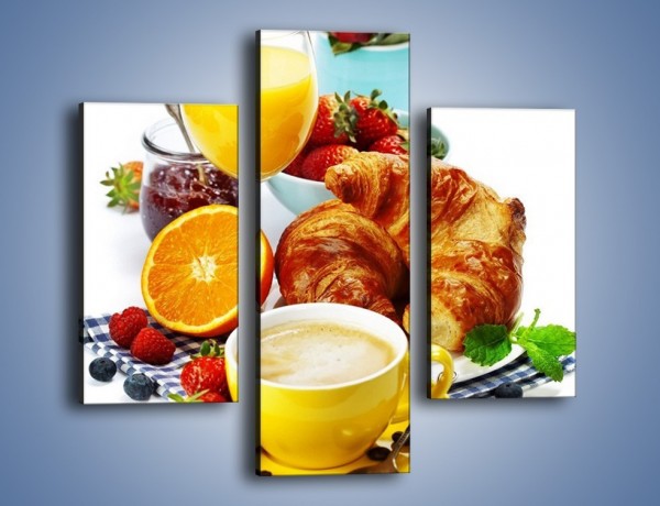 Obraz na płótnie – Zdrowe śniadanie dla zakochanych – trzyczęściowy JN240W3