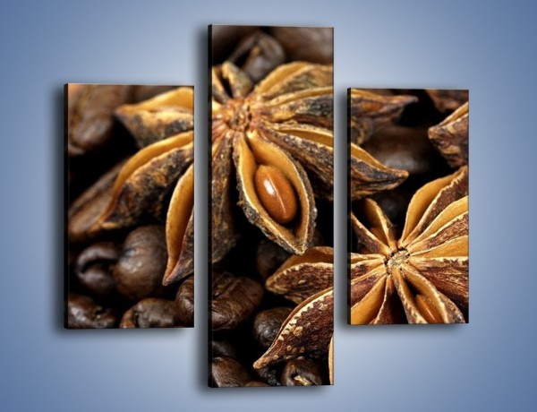 Obraz na płótnie – Goździkowe kwiaty z kawą – trzyczęściowy JN275W3