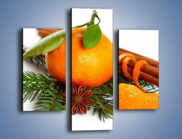 Obraz na płótnie – Pomarańcza na święta – trzyczęściowy JN306W3