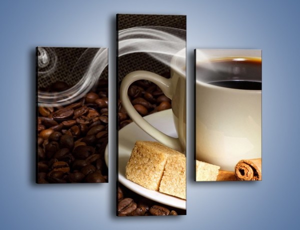 Obraz na płótnie – Kawa z kostkami cukru – trzyczęściowy JN364W3
