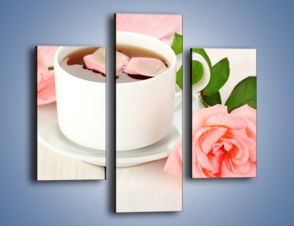 Obraz na płótnie – Herbata wśród róż – trzyczęściowy JN369W3