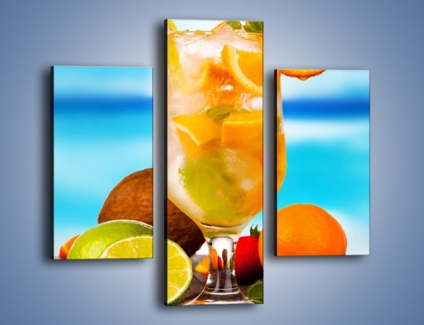 Obraz na płótnie – Pomarańczowo-limonkowy drink – trzyczęściowy JN396W3