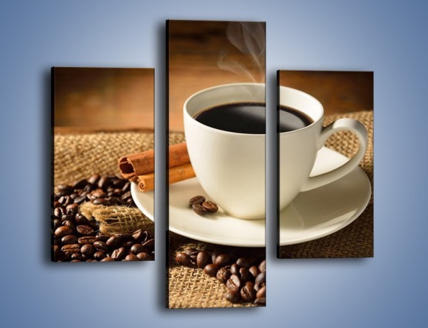 Obraz na płótnie – Kawa w białej filiżance – trzyczęściowy JN406W3