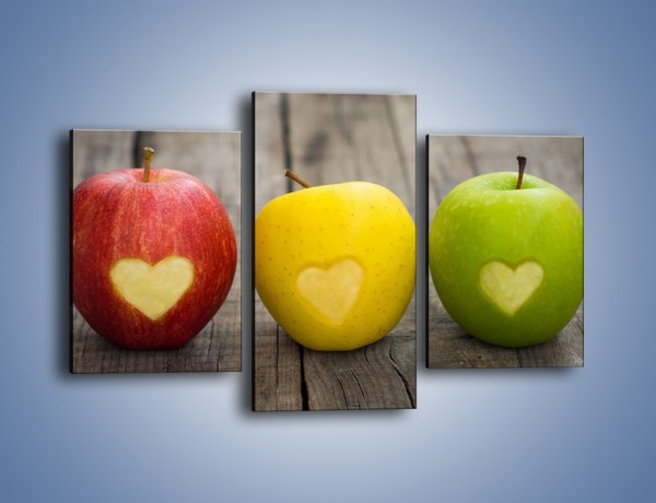 Obraz na płótnie – Miłość do jabłek – trzyczęściowy JN410W3