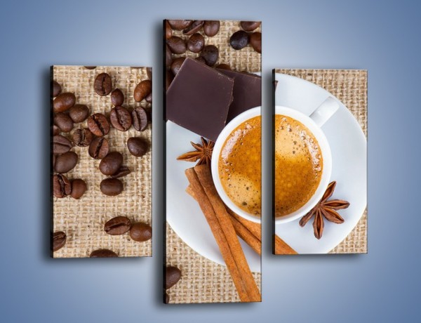 Obraz na płótnie – Kawa i czekolada – trzyczęściowy JN420W3
