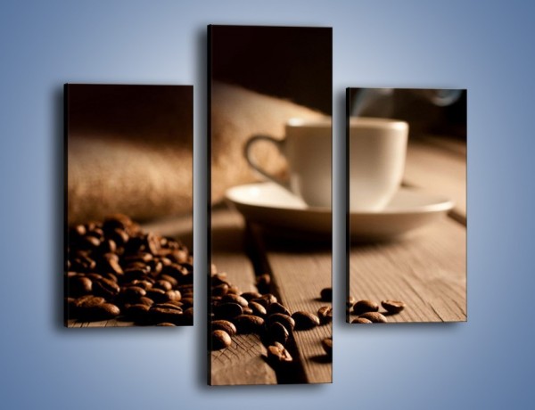Obraz na płótnie – Ziarna kawy na drewnianym stole – trzyczęściowy JN457W3