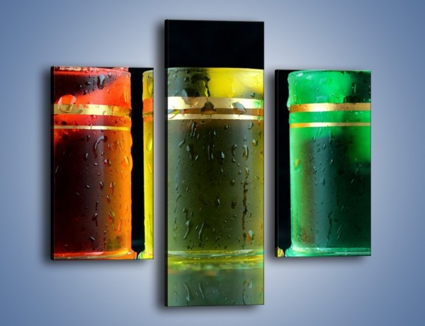 Obraz na płótnie – Drinki w wybranych kolorach – trzyczęściowy JN465W3