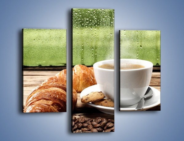 Obraz na płótnie – Deszczowy dzień z gorącą kawą – trzyczęściowy JN474W3