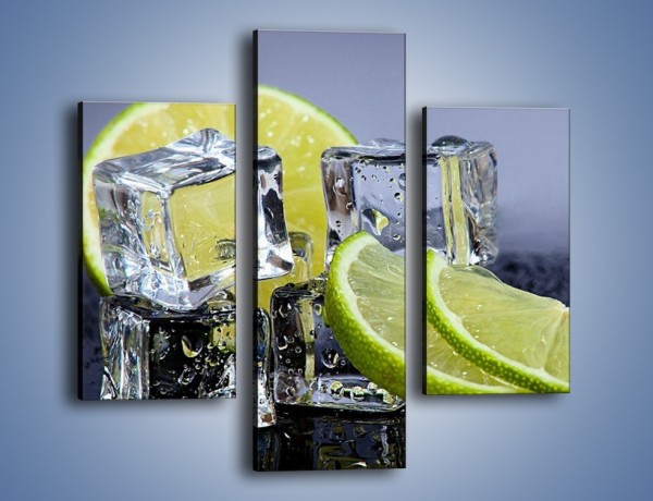 Obraz na płótnie – Plastry limonki o zmroku – trzyczęściowy JN496W3