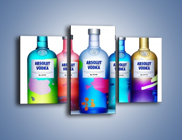 Obraz na płótnie – Kolorowe butelki absolut – trzyczęściowy JN749W3