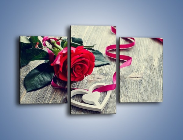 Obraz na płótnie – Od serca aż po różę – trzyczęściowy K1013W3