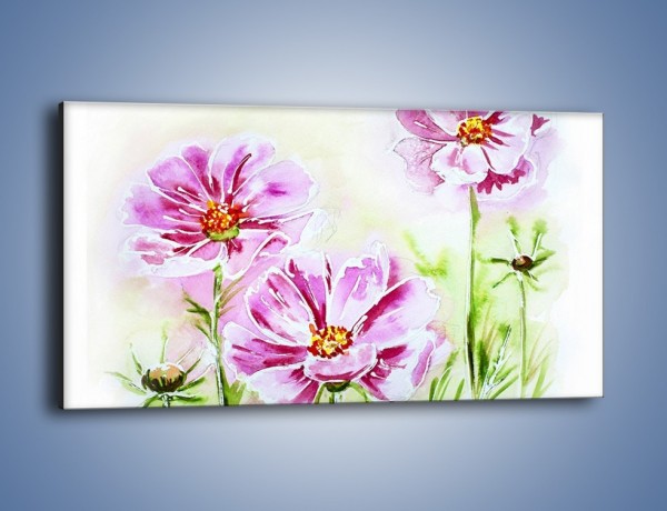 Obraz na płótnie – Małe kwiatki na trawce – jednoczęściowy panoramiczny GR559