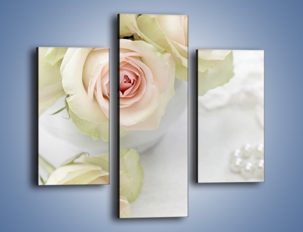 Obraz na płótnie – Perły róże i łzy – trzyczęściowy K501W3