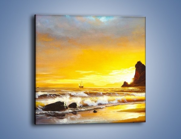 Obraz na płótnie – Morski krajobraz w zachodzącym słońcu – jednoczęściowy kwadratowy GR476