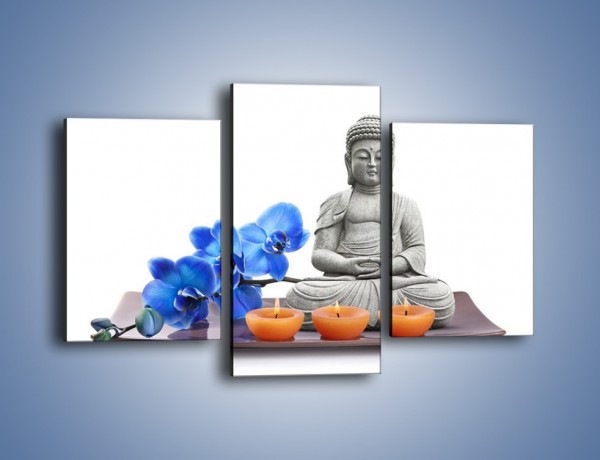 Obraz na płótnie – Budda i kwiat – trzyczęściowy K593W3