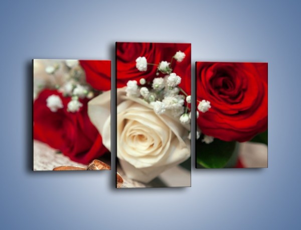 Obraz na płótnie – Małżeństwo przysięga i róże – trzyczęściowy K681W3