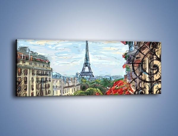 Obraz na płótnie – Widok na francuskie zabytki – jednoczęściowy panoramiczny GR583