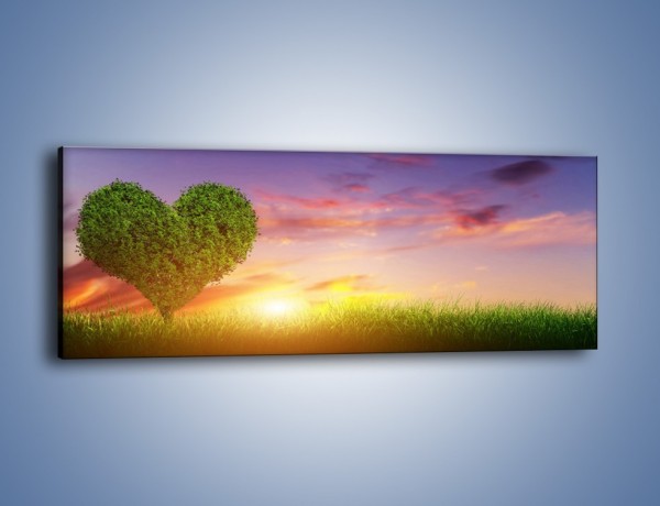 Obraz na płótnie – Serce wśród zieleni – jednoczęściowy panoramiczny GR616