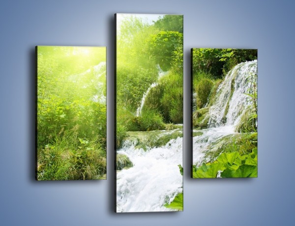 Obraz na płótnie – Wodospad ukryty w zieleni – trzyczęściowy KN228W3