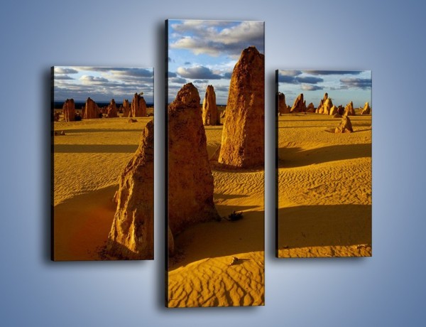 Obraz na płótnie – Kombinacje z piasku – trzyczęściowy KN458W3