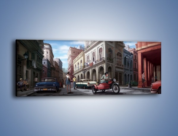 Obraz na płótnie – Codzienne życie na kubie – jednoczęściowy panoramiczny GR627