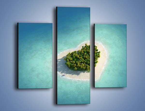 Obraz na płótnie – Tropikalna wyspa miłości – trzyczęściowy KN737W3