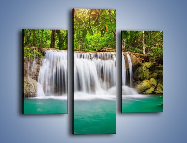 Obraz na płótnie – Piękno leśnego wodospadu – trzyczęściowy KN894W3
