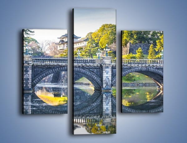 Obraz na płótnie – Kamienny most z okularami – trzyczęściowy KN899W3