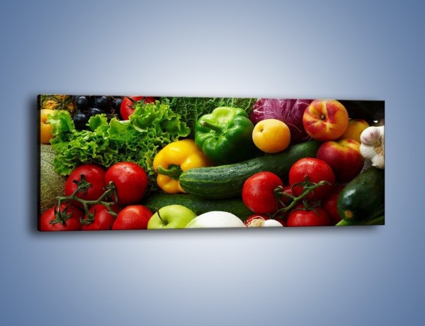 Obraz na płótnie – Mix warzywno-owocowy – jednoczęściowy panoramiczny JN006
