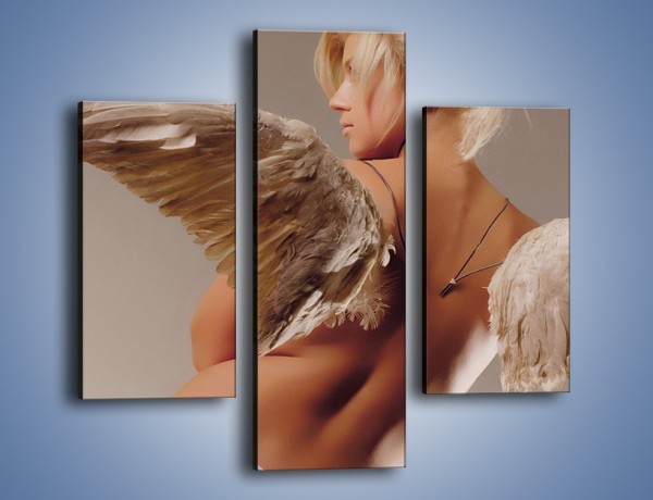 Obraz na płótnie – Kobieta ubrana w skrzydła – trzyczęściowy L060W3