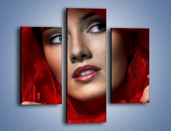 Obraz na płótnie – Kobieta w czerwieni – trzyczęściowy L187W3