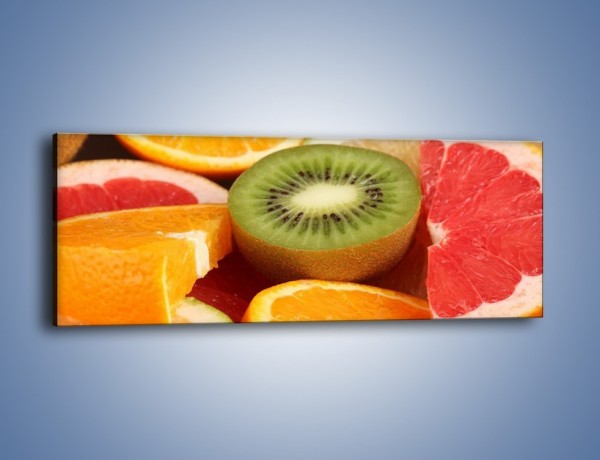 Obraz na płótnie – Kolorowe połówki owoców – jednoczęściowy panoramiczny JN026