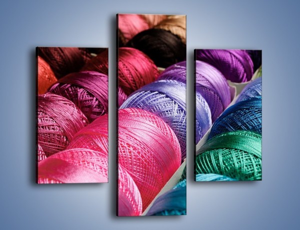 Obraz na płótnie – Włóczki we wszystkich kolorach – trzyczęściowy O021W3