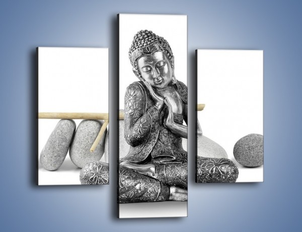 Obraz na płótnie – Budda wśród szarości – trzyczęściowy O220W3